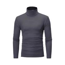 Camiseta Masculina Slim Fit Básica De Gola Alta Casual Pullover Moda Para Outono E Primavera