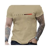 Camiseta Masculina Slim Fit de Algodão - Estampa Criativa Paris - Gola Redonda