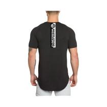 Camiseta Masculina Slim Fit De Algodão Respirável Para Academia E Corrida, Manga Curta, Top De Camiseta Masculina Slim Fit De Algodão Respirável Para Academia E Corrida, Manga Curta, Top De