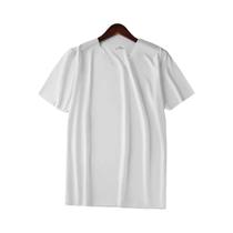 Camiseta Masculina Slim Fit De Manga Curta Em Seda Gelada, Cor Sólida, Decote Em V, Sem Costura, Top