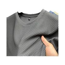 Camiseta Masculina Slim Fit De Verão Em Seda De Bambu Com Mangas Curtas Confortável Casual E Moderna