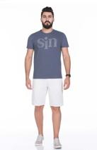 Camiseta Masculina Slim Fit Estampada SIN Six One Algodão com Elastano Camiseta Masculina Slim Fit Estampada SIN Six One Algodão com Elastano