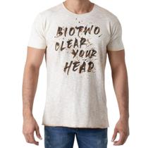 Camiseta Masculina Slim Fit Flamê Off White Biotwo Camiseta Masculina Slim Fit Flamê Off White Biotwo