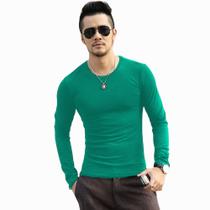 Camiseta Masculina Slim Fit Justa Manga Longa