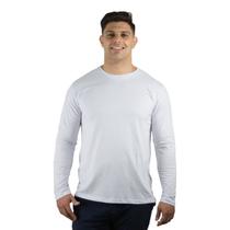 Camiseta Masculina Slim Fit Manga Longa Algodão Premium Lisa