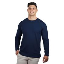 Camiseta Masculina Slim Fit Manga Longa Algodão Premium Lisa