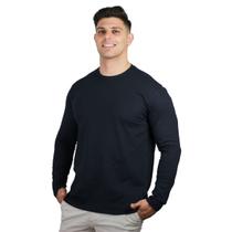 Camiseta Masculina Slim Fit Manga Longa Algodão Premium Lisa