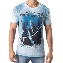 Camiseta Masculina Slim Fit The Protect Wildlife Azul Biotwo