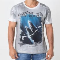 Camiseta Masculina Slim Fit The Protect Wildlife Cinza Biotwo Camiseta Masculina Slim Fit The Protect Wildlife Cinza Biotwo