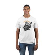 Camiseta Masculina Slow Rock Songs Bicho Preguiça Guitarra