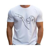 Camiseta Masculina Solta com Cachorro Engraçado - 100% Algodão - Casual e Esportiva
