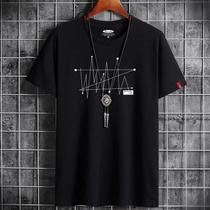 Camiseta Masculina Solta de Algodão - Manga Curta, Estampa Gótica, Casual de Verão