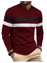 Camiseta masculina SOLY HUX manga longa color block bordô