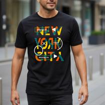 Camiseta Masculina Street New York Algodão Penteado Slim Fit Camisa Casual Personalizada Urbana Manga Curta Estilo Metropolitano Confortável Camiseta Masculina Street New York Algodão Penteado Slim Fit Camisa Casual Personalizada Urbana Manga Curta Estilo Metropolitano Confortável