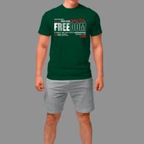 Camiseta Masculina Streetwear Casual Confortável Manga Curta