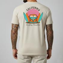 Camiseta Masculina Surf California Kombi Algodão Camisa Verão Tropical Manga Curta Casual Fabricante