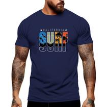 Camiseta Masculina Surf Califórnia Verão Manga Curta Gola Redonda Academia Shopping 100% Algodão