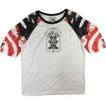 Camiseta Masculina T-Shirt Manga 3/4 Raglan Cavalera Branca