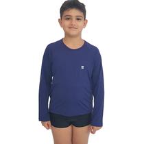 Camiseta Masculina Teen Manga Longa UV 50+ Azul Marinho Camiseta Masculina Teen Manga Longa UV 50+ Azul Marinho