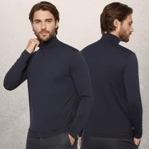 Camiseta Masculina Térmica Gola Alta Manga Longa Proteção Uv Blusa Segunda Pele Frio/Calor/Casual