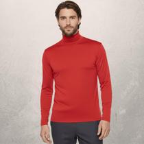 Camiseta Masculina Térmica Gola Alta Manga Longa Proteção Uv Blusa Segunda Pele Frio/Calor/Casual