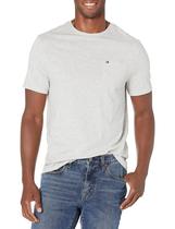 Camiseta masculina Tommy Hilfiger, grande e alta, com bolso, cinza claro