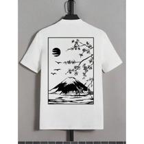 Camiseta Masculina Tóquio sakura monte fuji cartão de visita