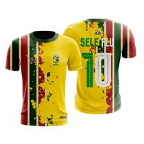 Camiseta Masculina Torcida do CARTOLA Brasil Dry fit premium torcedor SELEFLU - Camiseta Masculina Torcida do CARTOLA Brasil Dry fit premium torcedor SELEFLU -