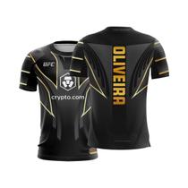 Camiseta Masculina UFC MMA Fight Night Champion Respirável Para Academia Verão - MMA Brasileiro