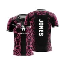 Camiseta Masculina UFC MMA Jon Jones Fight Night Champion De Secagem Rápida E Respirável Para