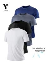 Camiseta Masculina Ultra-Leve De Secagem Rápida E Respirável Com Gola Redonda Nas Cores Preto, Camiseta Masculina Ultra-Leve De Secagem Rápida E Respirável Com Gola Redonda Nas Cores Preto,
