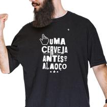 Camiseta masculina uma cerveja antes do almoço