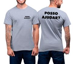 Camiseta Masculina Uniforme Equipe Posso Ajudar Staff Apoio Frente E Costa