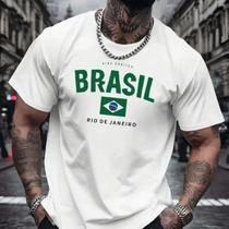 Camiseta Masculina Unissex Brasil Bandeira Copa do Mundo Esilosa Moderna