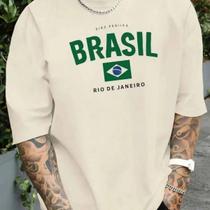 Camiseta Masculina Unissex Brasil Bandeira Copa do Mundo Esilosa Moderna Camiseta Masculina Unissex Brasil Bandeira Copa do Mundo Esilosa Moderna