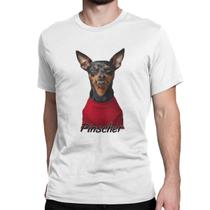 Camiseta Masculina Unissex Estampa Pinscher 100% Algodão - Camiseta Masculina Unissex Estampa Pinscher 100% Algodão -