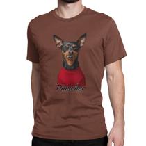 Camiseta Masculina Unissex Estampa Pinscher 100% Algodão - Camiseta Masculina Unissex Estampa Pinscher 100% Algodão -