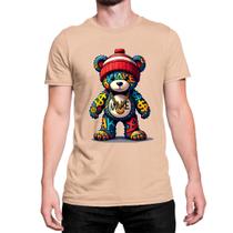 Camiseta Masculina Urso Make Style Ref10 Camisa Reforçada Malha Algodão Premium 30.1 Penteada Leve