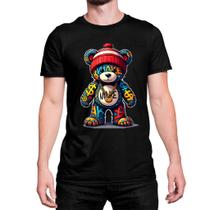 Camiseta Masculina Urso Make Style Ref10 Camisa Reforçada Malha Algodão Premium 30.1 Penteada Leve