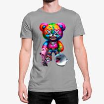 Camiseta Masculina Urso X Cores Ref02 Estampado Camisa Algodão Malha Premium Reforçado Dia a Dia