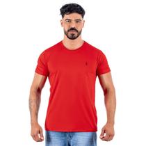 Camiseta Masculina Vermelha Casual Gola Careca Camisa Algodão Macia Quentinha e Confortável Trabalho Festa