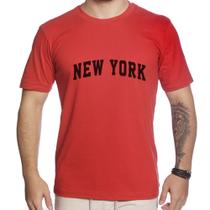 Camiseta Masculina Vermelha Marsala Estampada Camisa Homem