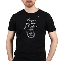 Camiseta masculina viajar faz bem pra alma