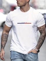 Camiseta Masculina Vintage de Manga Curta - Estampa Digital, Super Elástica e Casual