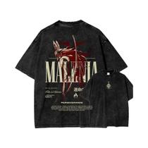 Camiseta Masculina Vintage Gótica Com Estampa Sufferer 100% Algodão Pesado Lavado Estilo Dark