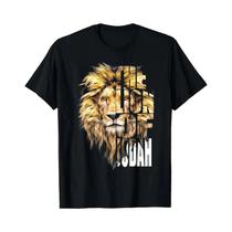 Camiseta Masculina Vintage Preta Com Estampa 3D De Jesus E Leão, 100% Algodão, Moda De Verão