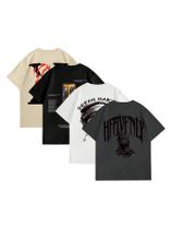 Camiseta masculina VIPWOLF de 4 peças com estampa Y2K, manga curta Camiseta masculina VIPWOLF de 4 peças com estampa Y2K, manga curta