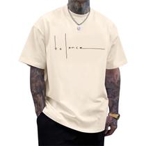 Camiseta masculina Weripoah com estampa gráfica de letras de damasco de tamanho grande Camiseta masculina Weripoah com estampa gráfica de letras de damasco de tamanho grande