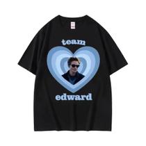 Camiseta Masculina Y2k Twilight Team Edward Cullen Com Gola Redonda E Manga Curta Retrô Vintage