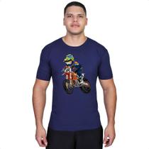 Camiseta Masculino Moto Motocross Grafica Gola Redonda Algodão